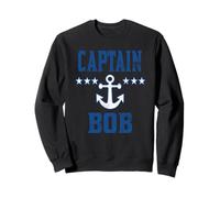 Personnalisé Bateau Vintage Bleu Captain Bob Anchor Stars Sweatshirt