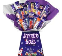 Personnalisé Boîte de Chocolats Joyeux Noël, Collection Festive, Chocolat au Lait, Emballage Cadeau Édition Limitée (Compatible avec Cadbury 24 Mix)