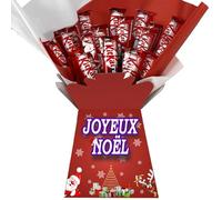 Personnalisé Boîte de Chocolats Joyeux Noël, Collection Festive, Chocolat au Lait, Emballage Cadeau Édition Limitée (Compatible KITKAT)
