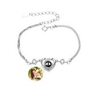 Personnalisé bracelet photo cœur pour les femmes Photo Projection bracelet avec image à l'intérieur Je t'aime bracelet 100 langues Jour des mères Anniversaire Saint-Valentin Cadeaux,Style 4
