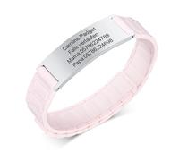 Personnalisé Bracelet SOS Identification Enfant - Bracelet Enfant Perdu Personnalisable avec Plaque Gravée Prénom Numéro Téléphone Sécurité RÉglable Magnétique Bande Silicone pour Garçon Fille