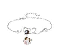 Personnalisé bracelets coeur avec image à l'intérieur de projection bracelets avec photo je t'aime bracelet commémoratif cadeau pour les femmes Valentin Jour de la mère anniversaire,Style 11