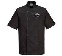 Personnalisé Brodé Chefs Veste Manche Courte Nourriture Cuisine Traiteur Industr