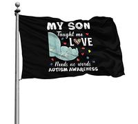 Personnalisé Bruant Avec Œillets Bannière Mon Fils M'A Appris Que L'Amour N'A Pas Besoin De Mots. Sensibilisation À L'Autisme 90X150Cm Bannière Extérieure Pour Manif Bar Extérieur