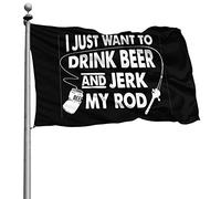 Personnalisé Bruant Personnalisée Drapeaux Je Veux Juste Boire De La Bière Et Me Branler 90X150Cm Drapeaux De Pirate Pour Intérieur Bar Anniversaire