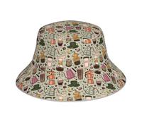 Personnalisé Chapeau De Pêcheur,Machines À Café Macarons Chocolat Imprimé Bobs Femme Doux Pecheur Chapeaux pour Sports Hommes Camping