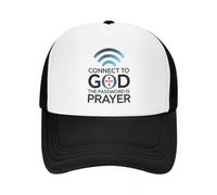 Personnalisé Connectez-Vous à Dieu Le Mot de Passe est la prière Jésus Foi chrétienne Casquette de Baseball Casquette de Camionneur réglable Chapeau de Papa d’Automne