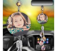 Personnalisé cristal Photo voiture intérieur bijoux voiture bijoux pendentif rétroviseur goutte forme pendentif