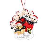 Personnalisé Décoration de Noël Ornement Suspension de Sapin de Noël Ornement avec Noms Cadeaux pour la Famille Maman Papa Amis (# 1, 7 Noms)