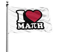 Personnalisé Drapeau De Jardin Résistants Aux Intempéries Bruant J'Aime Les Mathématiques Avec Pi 90X150Cm Bannière Extérieure Pour Manif Anniversaire Fête