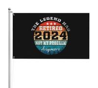 Personnalisé Drapeau De Pirate Retraité En 2024. Ce N'Est Plus Mon Problème. Drapeaux Résistant À La Décoloration Suspendus Fanion Pour Jardin Fête Célébration 90X150Cm