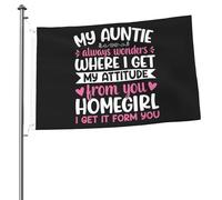 Personnalisé Drapeau Ma Tante Se Demande Toujours D'Où Me Vient Mon Caractère Bien Trempé. Drapeaux Personnalisée Bunting Pour Bar Anniversaire Maison 90X150Cm