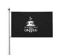 Personnalisé Drapeau Mon Groupe Sanguin Est Café. Drapeaux Résistants Aux Intempéries Bannière Extérieure Pour Célébration Intérieur Balcon 90X150Cm