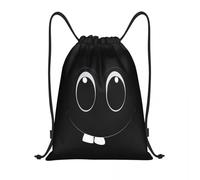 Personnalisé Drôle Noir Chat Visages Dessin Animé Cordon De Serrage Sac À Dos De Sport Sac pour Hommes Femmes Chaton Eye Training Sackpack