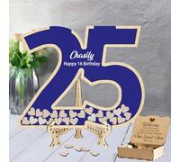 Personnalisé Du Livre D'Or Du 25 E Anniversaire,Texte De Nom Personnalisé,Mariage D'Argent,Livre De Connexion Créatif Pour Les Invités D'Anniversaire Fête D'Anniversaire (style 7)