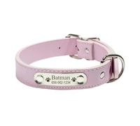 Personnalisé en Cuir PU Collier De Chien Durable Ajustable Graver Nom ID Tag Personnalisé Collier pour Petit Chien Moyen Grand Chien Chiot Color4,S
