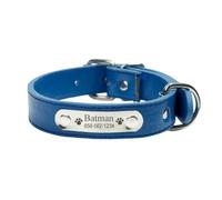 Personnalisé en Cuir PU Collier De Chien Durable Ajustable Graver Nom ID Tag Personnalisé Collier pour Petit Chien Moyen Grand Chien Chiot Color3,L