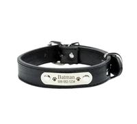 Personnalisé en Cuir PU Collier De Chien Durable Ajustable Graver Nom ID Tag Personnalisé Collier pour Petit Chien Moyen Grand Chien Chiot Color2,XL
