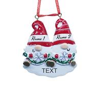 Personnalisé Famille Noël Ornements 2025, Personnalisé Noël Nain Statue Décoration, Décorations Nom Ornement Cadeaux pour Les Amis de la Famille (2-6)