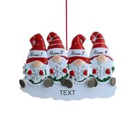 Personnalisé Famille Noël Ornements 2025, Personnalisé Noël Nain Statue Décoration, Décorations Nom Ornement Cadeaux pour Les Amis de la Famille (2-6)
