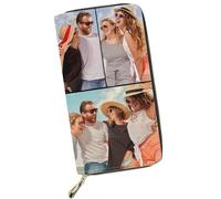 Personnalisé Femmes Portefeuille-Double Face Impression Fait sur Mesure Grande Capacité Porte-Monnaie Porte-Carte -Portefeuille en Cuir Cadeau pour mère épouse Petite Amie Soeurs-6 Image