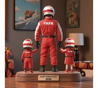 Personnalisé Figure d'action Signe de plaque acrylique avec le nom 3D effet acrylique Père et enfants Décorations de la fête du père Grand-père présent cadeau de mari