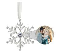 Personnalisé Flocon de Neige Ornement Projection de Photos pour Décoration de l'arbre de Noël avec Photo à l'intérieur Pendentif de Projection de Flocon de Neige 2023 Nouvelle décoration