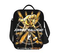 Personnalisé Français Rock Chanteur Johnny Hallyday Boîtes à Lunch Portables pour Femmes Étanche Glacière Thermique Alimentaire Sac à Lunch Isotherme Enfants