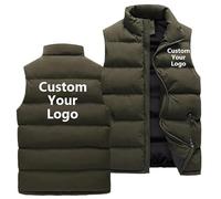 Personnalisé Gilet Hommes Femmes Personnaliser Votre Logo Coupe vers Le Bas Gilet sans Manches Automne Hiver Veste Gilet Army Green,M