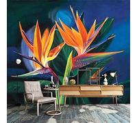 Personnalisé grande fresque rétro faire vieux vert feuilles fleur paradis oiseau fleur plante peinture à l'huile fond mur papier peint