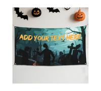 Personnalisé Halloween bannière personnalisée, 71 pouces x 35 pouces bannière polyester tissu cour logo