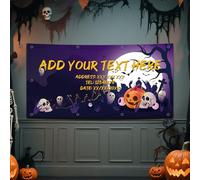 Personnalisé Halloween bannière personnalisée, 71 pouces x 35 pouces bannière polyester tissu cour logo