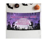 Personnalisé Halloween bannière personnalisée, 71 pouces x 35 pouces bannière polyester tissu cour logo