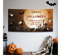 Personnalisé Halloween bannière personnalisée, 71 pouces x 35 pouces bannière polyester tissu cour logo