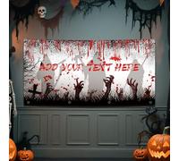Personnalisé Halloween bannière personnalisée, 71 pouces x 35 pouces bannière polyester tissu cour logo