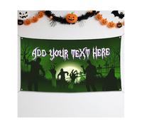 Personnalisé Halloween bannière personnalisée, 71 pouces x 35 pouces bannière polyester tissu cour logo