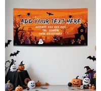 Personnalisé Halloween bannière personnalisée, 71 pouces x 35 pouces bannière polyester tissu cour logo