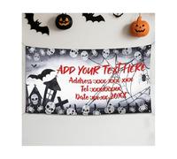 Personnalisé Halloween bannière personnalisée, 71 pouces x 35 pouces bannière polyester tissu cour logo