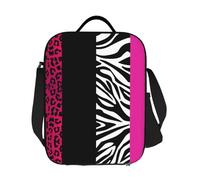 Personnalisé Hot Pink Zèbre Et Léopard Imprimé Animal Rayures Sacs À Lunch Isolés pour Étanche Glacière Thermique Boîte À Bento Femmes Enfants