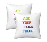 Personnalisé Housse de Coussin 30x30cm avec la Photo ou Le Texte de Votre Choix oreillers pour Fille Garcon Anniversaire Noël Saint Valentin Cadeau-Oreiller avec Imprimé pour Canapé et Lit 2Pcs