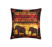 Personnalise Housse De Coussins Patchwork D'Éléphants D'Afrique 45X45Cm, Throw Housse De Coussin Durable Taies d'oreiller pour Chambre D'Extérieur Chaise