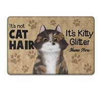 Personnalisé It's Not Cat Hair It's Kitty Glitter, pour Les Amoureux des Chats Paillasson De Bienvenue Résister À La Saleté Tapis De Bain Doux Tapis De Porte pour Intérieur Bain Terrasse 40X60Cm