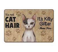 Personnalisé It's Not Cat Hair It's Kitty Glitter, pour Les Amoureux des Chats Tapis De Bain Anti-Poussière Paillasson D'Entree Antidérapant Paillasson De Bienvenue pour Intérieur Bain 40X60Cm