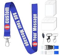 personnalisé Lanyard cou personnalisé avec image, avec logo/photo/texte/nom pour bureau, école, événement - en vrac pour utilisation d'entreprise (Lanyard classique personnalisé) 10-1000PCS