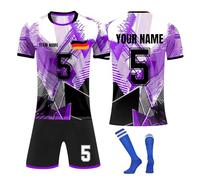 Personnalisé Maillot de Foot,Concevez Votre Propre nom de Maillot de Pied, numéros d'équipe, Logo d'équipe,23/24 Soccer Jersey Adultes Garçon Vêtements de Ensemble Foot Style 3 KAN0815C