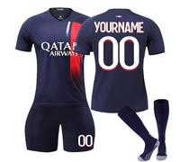 Personnalisé Maillot de Foot,Concevez Votre Propre nom de Maillot de Pied,numéros,Logo,25/26 Saison Nouveau Maillot de Football vêterments pourgarçons Adultes Costume (Style 1 Noir)