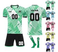Personnalisé Maillot de Foot,Concevez Votre Propre nom de Maillot de Pied,numéros,Logo,25/26 Saison Nouveau Maillot de Football vêterments pourgarçons Adultes Costume (Style 17)