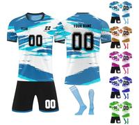 Personnalisé Maillot de Foot,Concevez Votre Propre nom de Maillot de Pied,numéros,Logo,25/26 Saison Nouveau Maillot de Football vêterments pourgarçons Adultes Costume (Style 15)