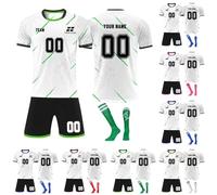 Personnalisé Maillot de Foot,Concevez Votre Propre nom de Maillot de Pied,numéros,Logo,25/26 Saison Nouveau Maillot de Football vêterments pourgarçons Adultes Costume (Style 9)