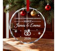 Personnalisé Married Ornament Keepsake 2025 Nom et Texte Personnalisés Mr and Mrs Gifts Futur Cadeau de Mariage Cadeau de Mariage Décoration d'arbre de Noël